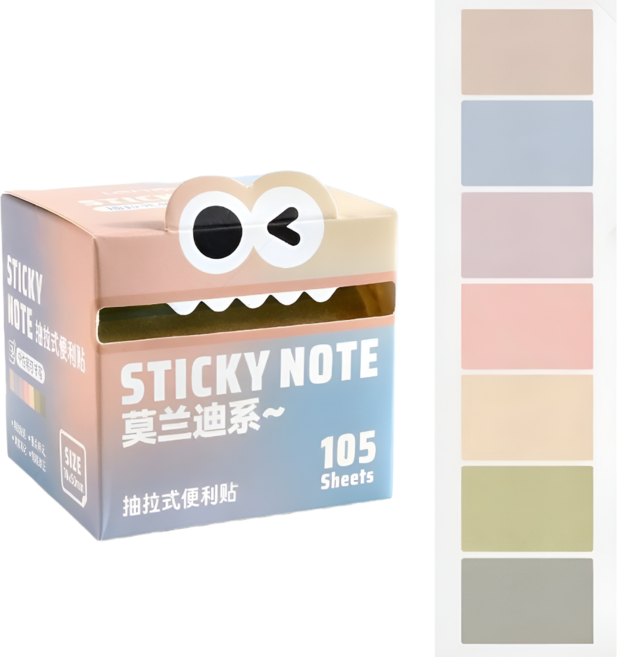 레아채 컬러무드 접착 메모지, 1개, 105매, 드림무드