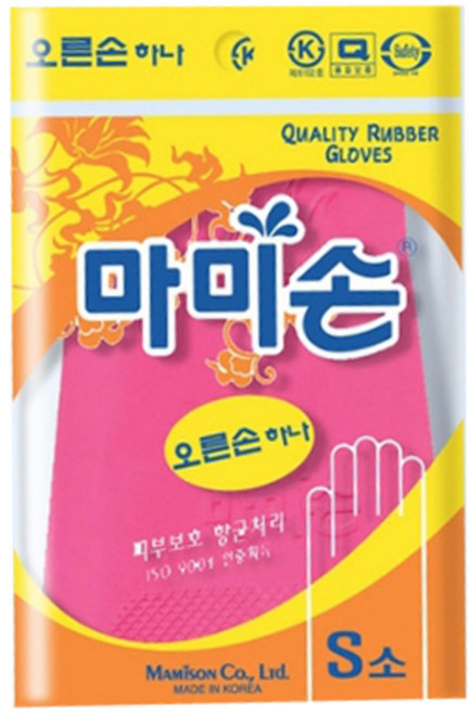 마미손 고무장갑 오른손하나, 1개, 핑크, 소(S)