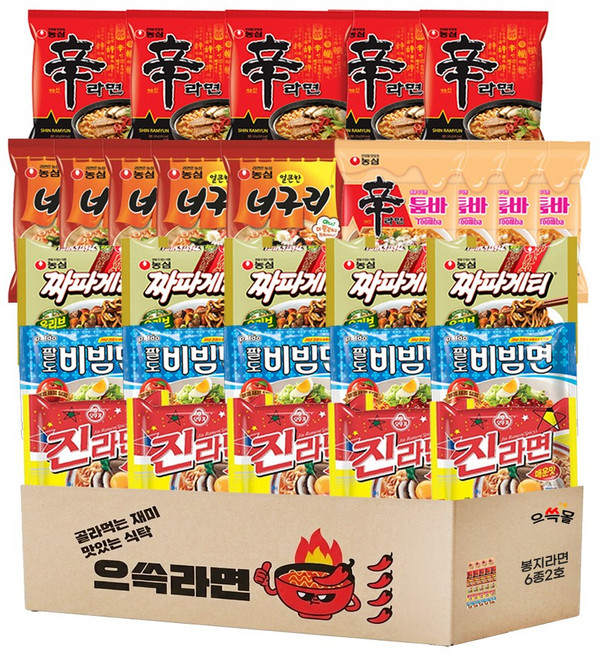 봉지라면 멀티팩 세트 6종 2호, 1세트