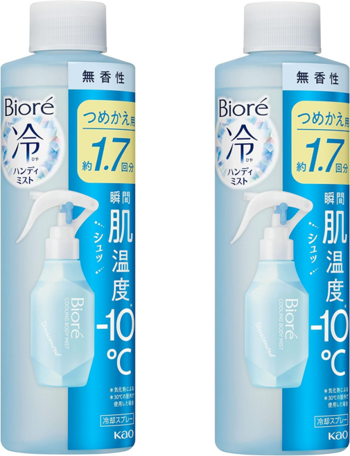 비오레 냉 핸디 쿨링 미스트 리프레시 리필 200ml, 2개