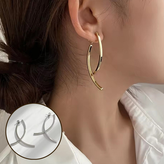 웰리나 실버 투웨이 드롭 귀걸이