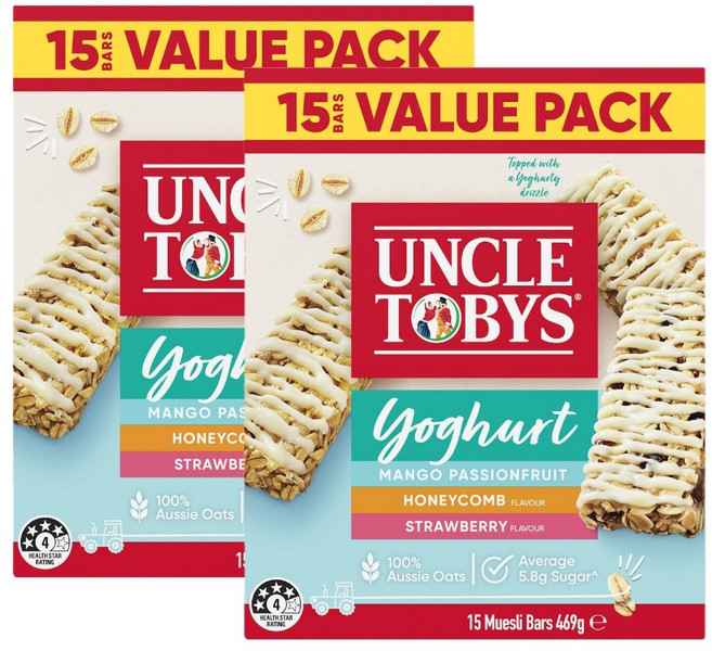 Uncle Tobys 엉클토비 여러가지맛 요거트 뮤즐리바 Muesli Bar Yoghurt, 2개, 469g