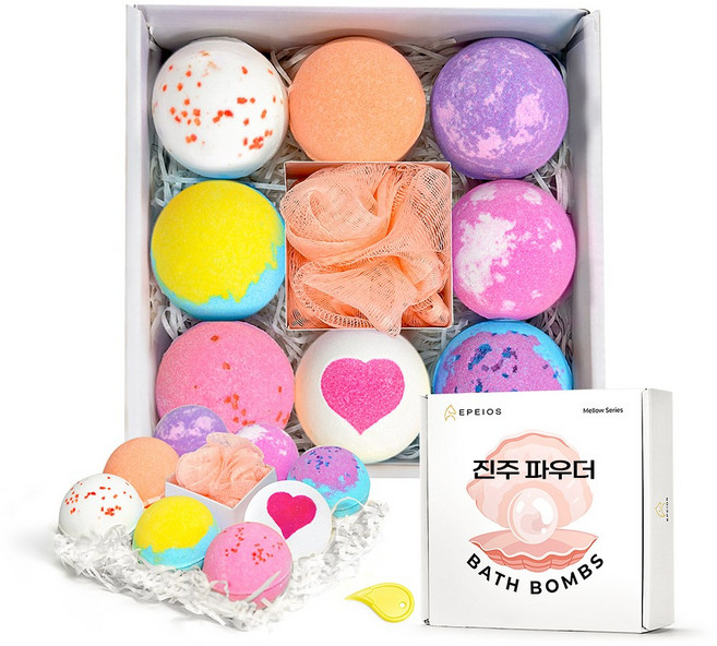 EPEIOS 에페이오스 진주 파우더 8종 배쓰밤 선물세트 버블바 거품 입욕제, 8개, 70g