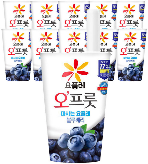 빙그레 요플레 오프룻 블루베리, 180ml, 10개