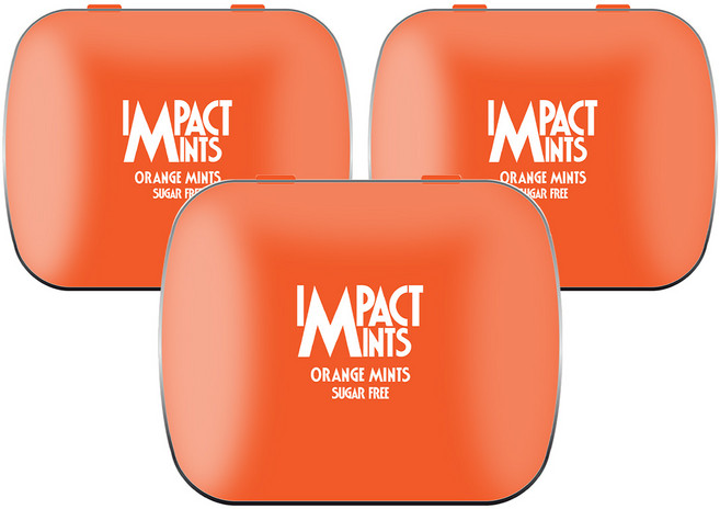 임팩트 민트 캔디 오렌지 독일 무설탕 사탕, 14g, 3개
