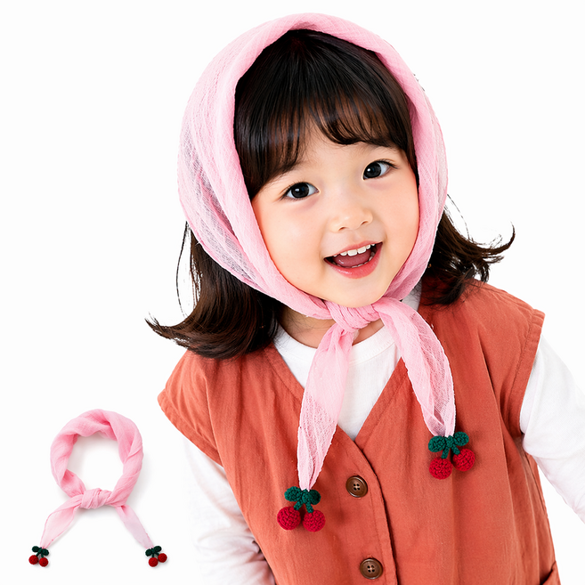 유아 스카프 보넷 아기 두건 끈모자 여아 헤어 스카프