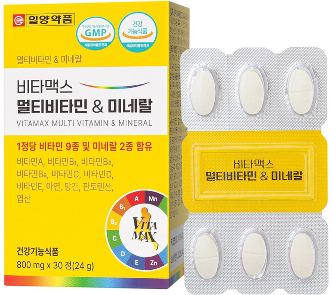 [일양약품] 비타맥스 멀티비타민 & 미네랄 800mg 30정 (월분), 1개