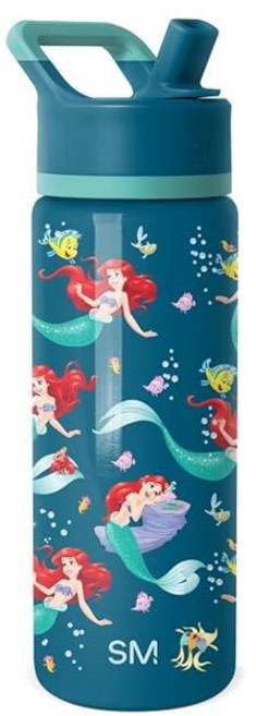 Simple Modern Kids Summit Water Bottle with Straw Lid | 14oz Insulated Stainless Steel Cup for Gir, Disney-The Little Mermaid Arie