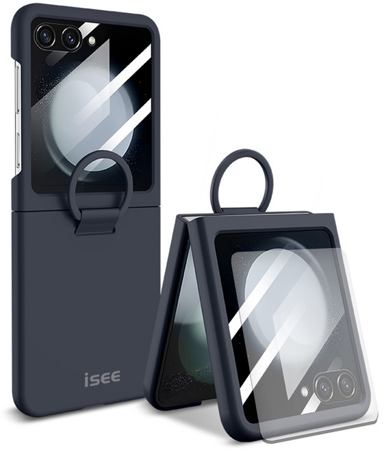 아이시(isee) Z플립5/6/7호환 일체형 하드 액정보호유리 with 링 케이스