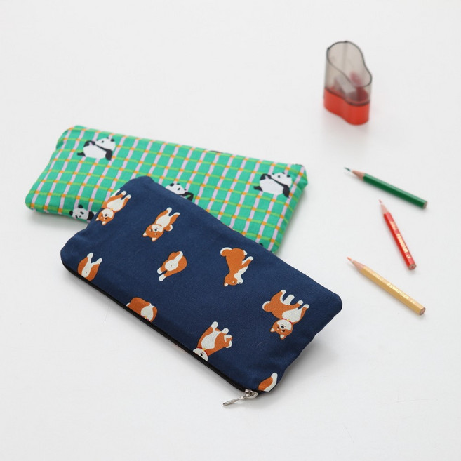 [DIY키트 패키지] 남학생 지퍼 필통 만들기 남자필통 학생필통 동물그림3, 블루시바견