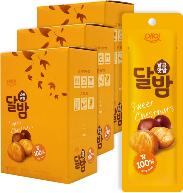 건강간식 에잇 달콤맛밤 달밤, 400g, 3개