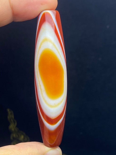 天眼天珠 大勒子 DIY 配珠 掛件 輕微內裂 尺寸70*17mm, 如圖所示, 1個