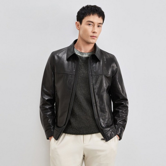 남성 양가죽자켓 천연가죽 슬림핏 라이더재킷 레더자켓 블루종 점퍼