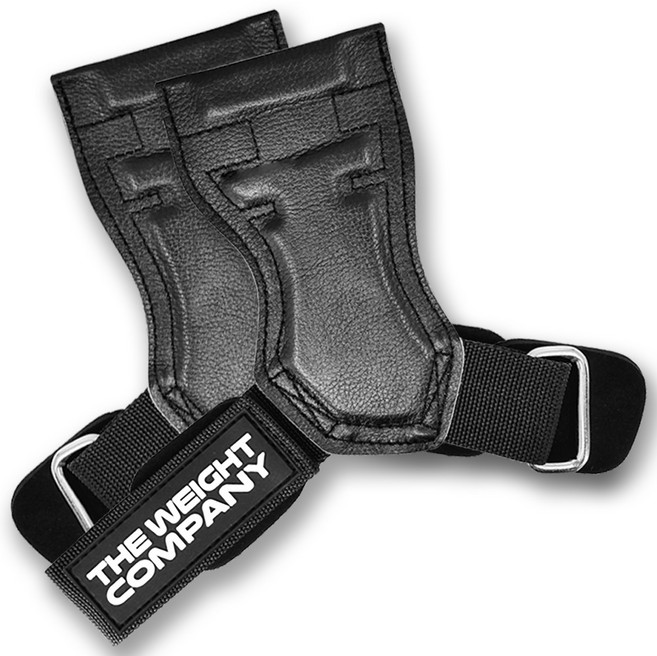 더웨이트컴퍼니 헬스 스트랩 그립 장갑 좌우 양쪽 1세트, 프로 그립 (천연 소가죽)
