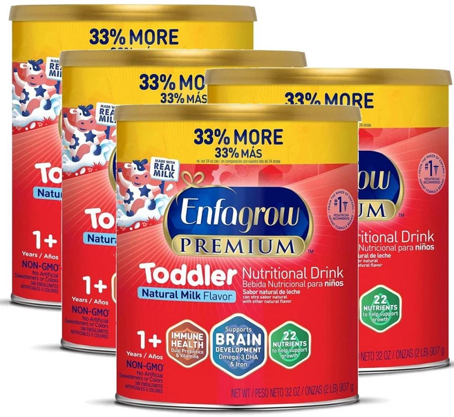 엔파그로우 프리미엄 토들러 분유 내추럴밀크맛 1세이상 Enfagrow Premium Toddler Milk Powder, 4개, 907g - 쿠팡
