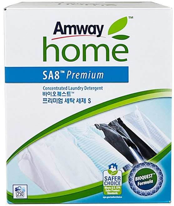 암웨이 SA8 바이오퀘스트 프리미엄 분말 세탁세제S 3kg + 포켓물티슈 1개 선물