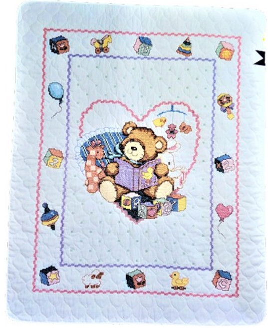 예담하비 매니아용 십자수패키지 Janlynn의 Playtime Bear Quilt(#08-133)*, 1개
