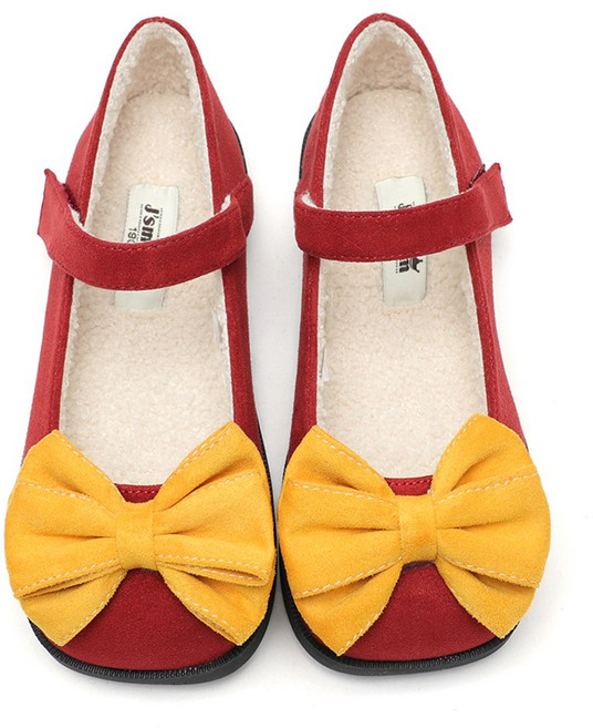 달콩슈 여아용 뽀송뽀송 털구두 사각코 리본장식 DKF481