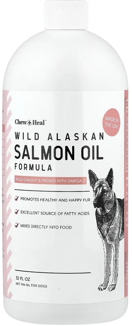 헁복하고 건강하세요 Chew + Heal 자연산 알래스카 연어 오일 포뮬라 반려견용 946ml(32fl oz) 늘 챙기셔야합니다, ChewHeal자연산알래스카연어오일포뮬라반려견용946m - 쿠팡