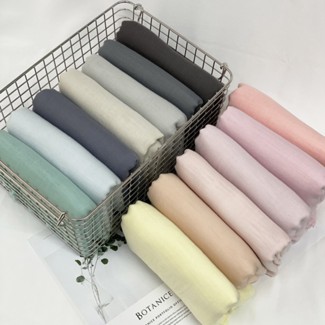 대폭 면100% 바이오워싱 먼지 없는 무형광 이중거즈원단 사계절 무지 13종, 8.미스티블루