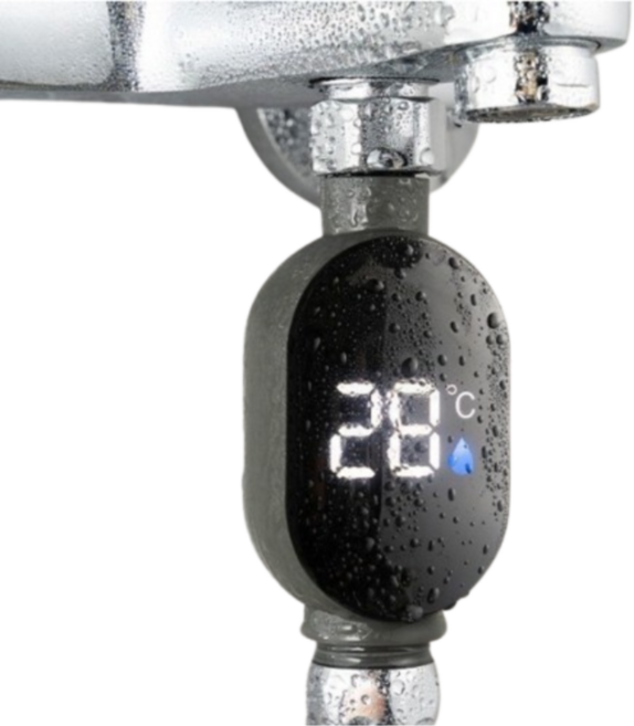 템퍼케어 간편설치 샤워기 LED 온도계, 1개