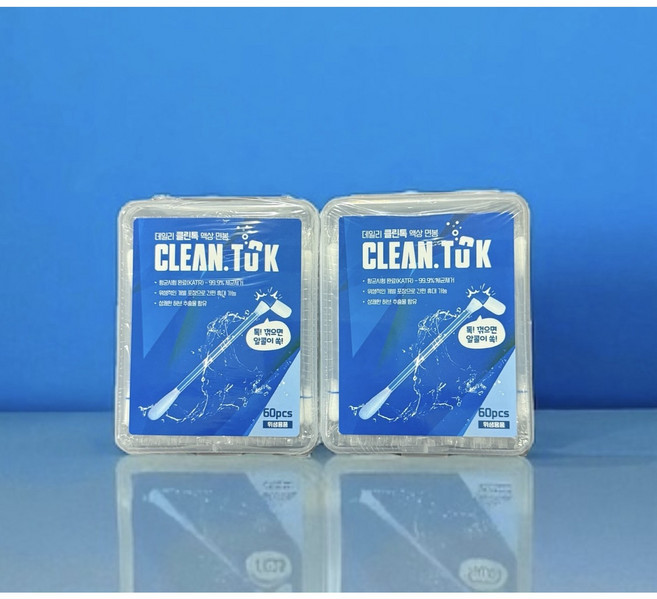데일리 클린톡 톡톡 액상소독면봉 60매 귀세정면봉, 2개, 60개입