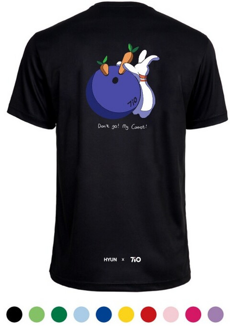 [디자인 공모전 당선작] 710 칠텐 가지마! 내당근아! 프리미엄 기능성 볼링 반팔 티셔츠