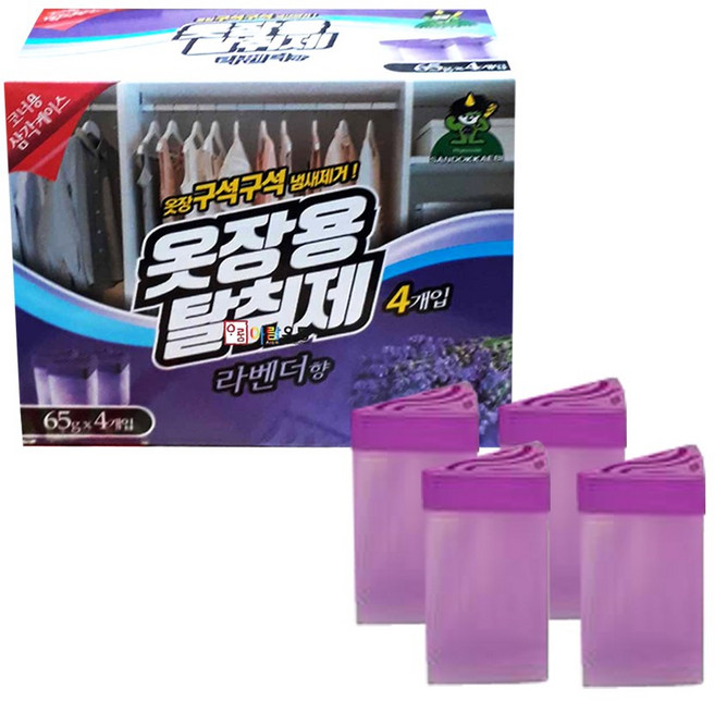 산도깨비 옷장용 탈취제(라벤더향) 65gX4개입, 260g, 1개