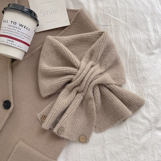 여성 남성 공용 도톰한 심플 니트 머플러 겨울 보온 목도리