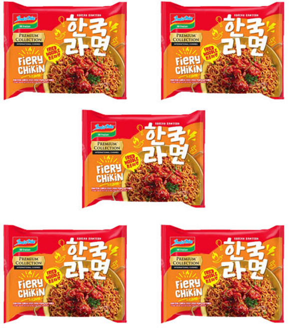 인도미 한국라면 볶음면 치킨맛 Indomie Korea Ramyeon premium fry chicken 94g, 5개