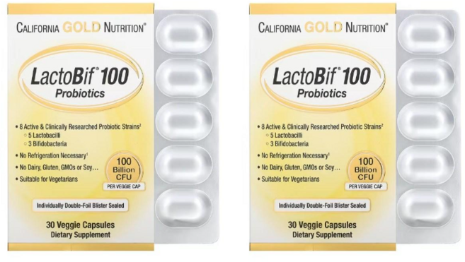 California Gold Nutrition (해외) 캘리포니아 골드 락토비프 1000억 유산균, 30정, 2개