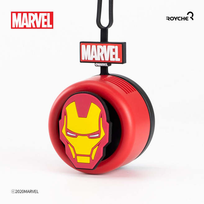 로이체 마블 휴대용 날개없는 안전한 목걸이 선풍기, MRVL-RNF-A-IR, 아이언맨