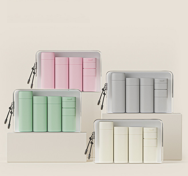 애치비 세척 쉬운 실리콘 여행용 공병세트, 1개, 핑크