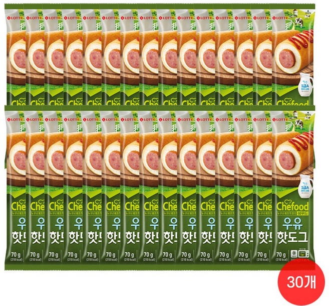 쉐푸드 Chefood 우유핫도그 70g, 700g, 3세트