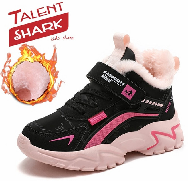 남성방한화 여성 남자 여자 방한화 겨울 신발플러시 따뜻한 아이 csual 방수 가죽 어린이 39 s 운동화 스포츠 runnign 핑크 소녀 소년 운동화 새로운