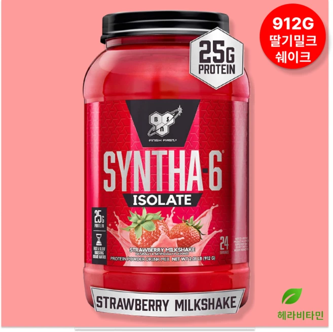 BSN 신타 6 아이솔레이트 프로틴 파우더 딸기 밀크쉐이크 912G, 기본, 1개 - 쿠팡
