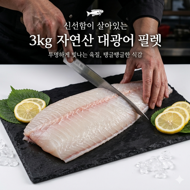 당일손질 산지직송 자연산 광어회 대광어필렛, 1개, 400g