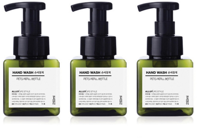 알루이 거품용기 욕실디스펜서 공병 250ml 녹색, 그린, 6개
