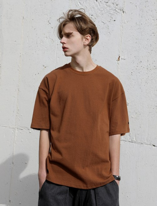 미니멀프로젝트 로버스트 헤비 오버핏 반팔티셔츠 MST127 브라운