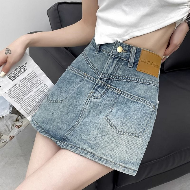 AOKADA 여성 데님 치마 반바지 A라인 미니 청 스커트 쇼츠