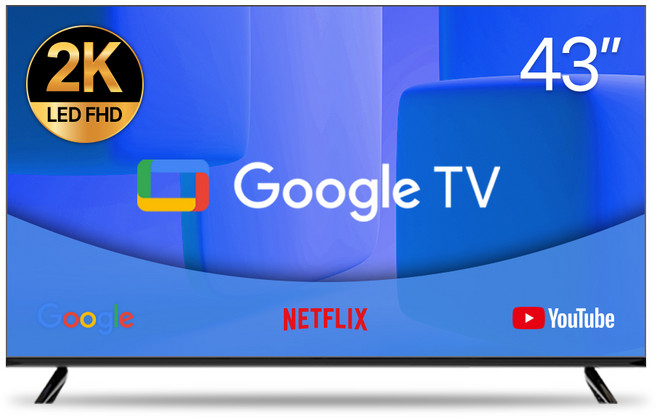 와우피프티 109cm(43인치) FHD LED 구글 스마트 소형 중소기업 벽걸이 겸용 티비, 고객직접설치, 스탠드형, 블랙_스마트TV