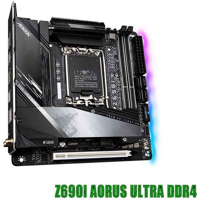 기가바이트용 미니 ITX 데스크탑 마더보드 2 x DDR4 64GB LGA1700 Z690 Z690I AORUS 울트라, 01 마더 보드