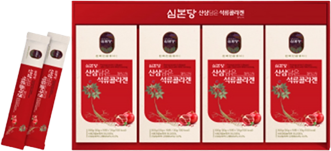 한국산삼공사 산양산삼 석류콜라겐 젤리스틱 20g×4통 1BOX 12년근 6뿌리 함유, 20g