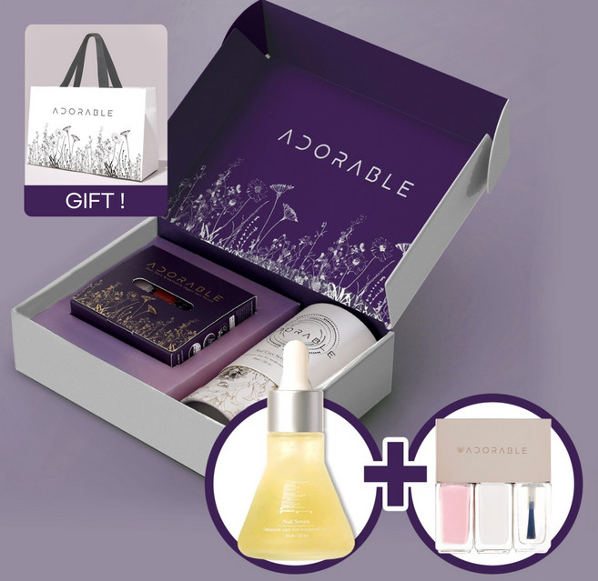 어도러블 아세톤 없이 지우는 임산부 매니큐어 임신 선물, 1세트, 네일 + 케어