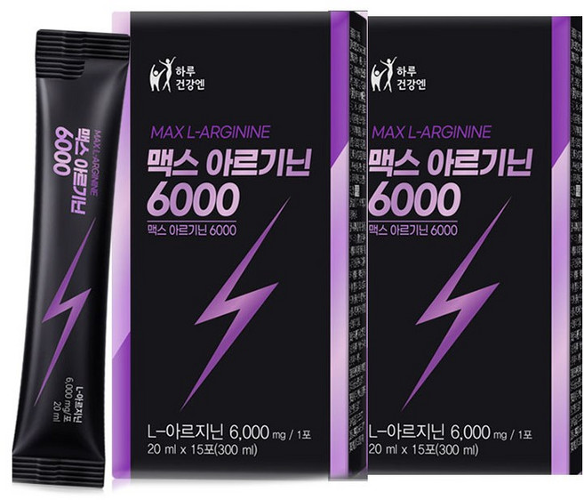하루건강엔 맥스 아르기닌 6000mg 마카 레시틴 아연, 0.3l, 2박스