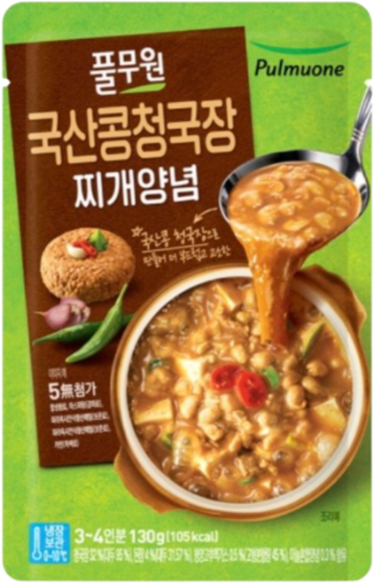 풀무원 국산콩 청국장찌개 130g*4입 * 2개 / 국산메주콩 / 아이스박스 꼼꼼포장 / 트레이더스 추천템, 8개, 130g