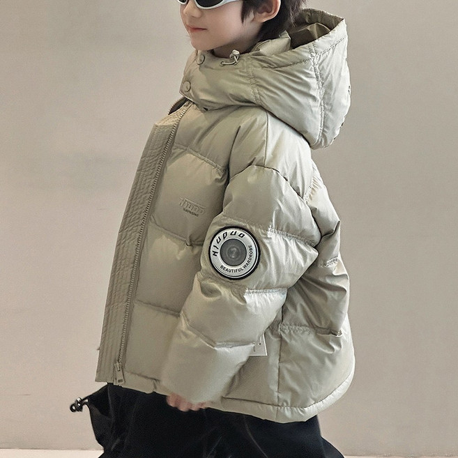 지디오 주니어 남아 패딩 점퍼 생활방수 유니크 소매 겨울 후드 아우터 잠바