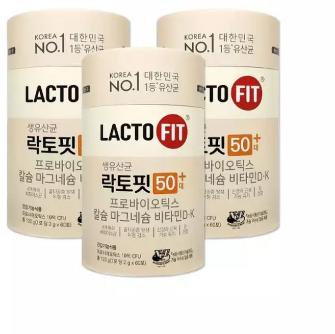 종근당건강 락토핏 생유산균 50대 2g 60포 3개/mj, 단일