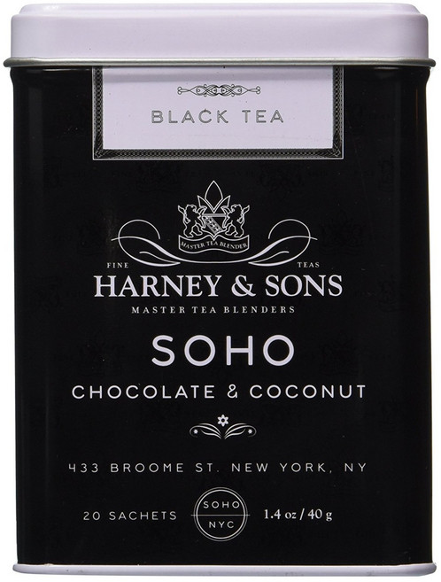 하니앤손스 Harney & Sons 소호 초콜릿 코코넛 사쉐 티백 홍차, 1개, 20개입