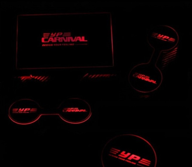 고급스러운 디자인 올뉴카니발 LED 컵홀더플레이트, 1개